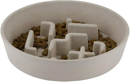 Sustainable Dog Slow Feeder Bowl – 11.8 OZ (350 ML) | Eco-Friendly Material, Dishwasher Safe | Suitable for Dry and Wet Food | Durable and Easy to Clean | Off White