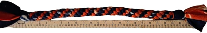 Dog Puppy Tug Pull Toy Rope Play Durable Interactive Entertaining Heavy Duty Fleece Square Braid (Orange)