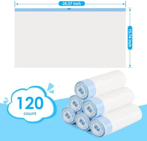 Cat Litter Bags 120 Count,26.37"x15.74" Drawstring Close Litter Box Liners for Automatic Litter Box,Thick Cat Poop Bags,Easy to Clean,Heavy Duty Robot Bag for Self-Cleaning Box - Image 4