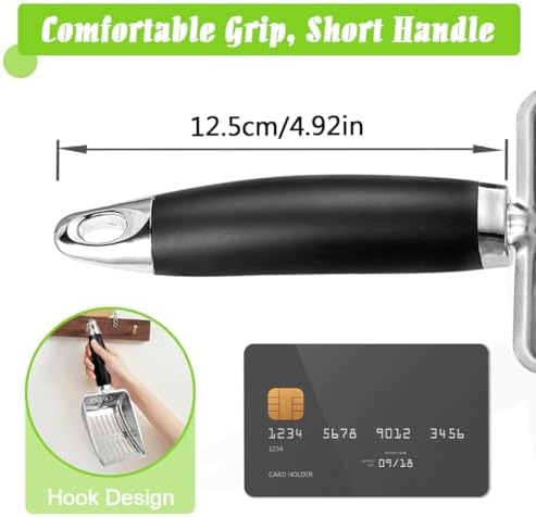 Cat Litter Scoop - Stainless Steel Metal Cat Litter Scoop-Kitty Metal Scooper-Sturdy Mesh Scooper - Mesh Shovel-Easy to Clean - Suitable for Cat Litter Box - Light Black - Image 3