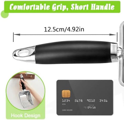 Cat Litter Scoop - Stainless Steel Metal Cat Litter Scoop-Kitty Metal Scooper-Sturdy Mesh Scooper - Mesh Shovel-Easy to Clean - Suitable for Cat Litter Box - Light Black - Image 3