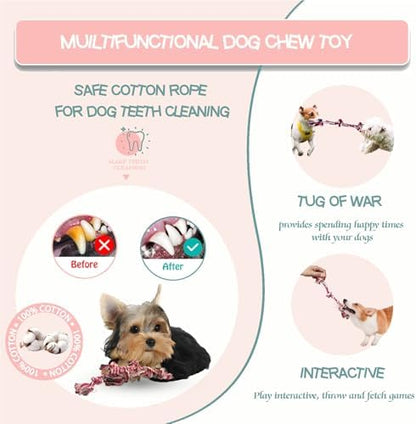 3 Pack Dog Rope Toys Puppy Teething Sturdy Cotton Chew Toy for Small Breed - Image 4