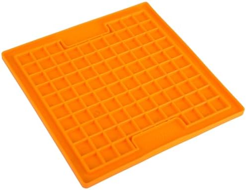 LickiMat Classic Playdate Slow Feeder for Dogs Lick Mat Boredom Anxiety Reducer Perfect for Food Treats Yogurt Liquid Food Peanut Butter Fun Alternative to a Slow Feed Dog Bowl, Orange - Image 4