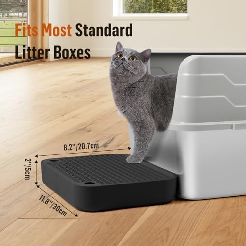 Cat Litter Box Step with Filter Function, Non-Slip Cat Step, Black - Image 2