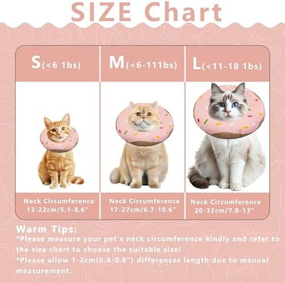 Seyezo Cat Cone Collar Soft, Cat Recovery Cone, Waterproof Pink, Small - Image 2