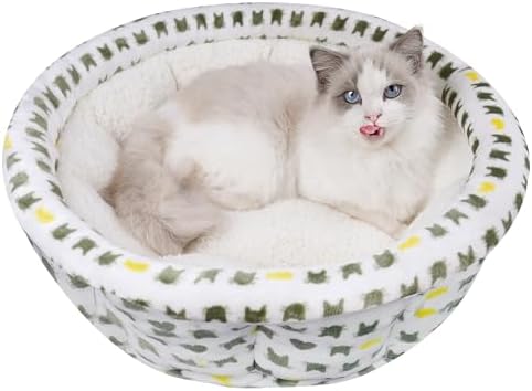 AIWIKIDE Super Soft Small Dog & Cat Bed, Anti-Anxiety Puppy Cuddler, Cozy Round Fluffy Plush Pet Bed, Machine Washable Faux Fur Donut Cuddler by AIWIKIDE