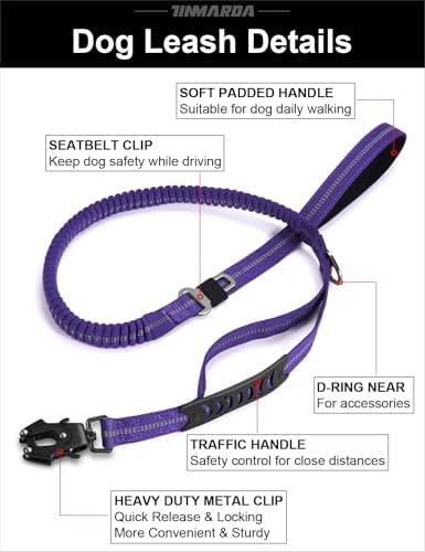 Heavy Duty Dog Leash, 4-6FT Shock Absorbing Dog Leashes with Traffic Handle and Comfortable Padded Handles, Advanced Easy Metal Clip, No Pull Reflective Leash for Medium Large Dogs that Pull (Blue) - Image 7