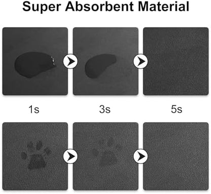YCT Cat Food Mat for Pet Dog Feeting Mats, Cat Mat for Food and Water, Non-Slip Super Absorbent, with Multiple cat Heads Logo，18.1 x 11.8 inches, Dark Grey (Pack of 2) - Image 6