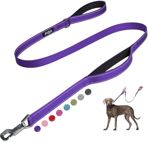 Fida Heavy Duty Dog Leash for Medium Large Dogs, 5 FT, Dual Padded Handles by Fida