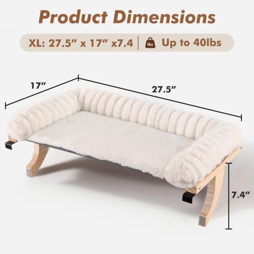 Cloud-Soft Cat Window Sill Perch, Zipper Design Cushion Pet Bed,XL - Image 4