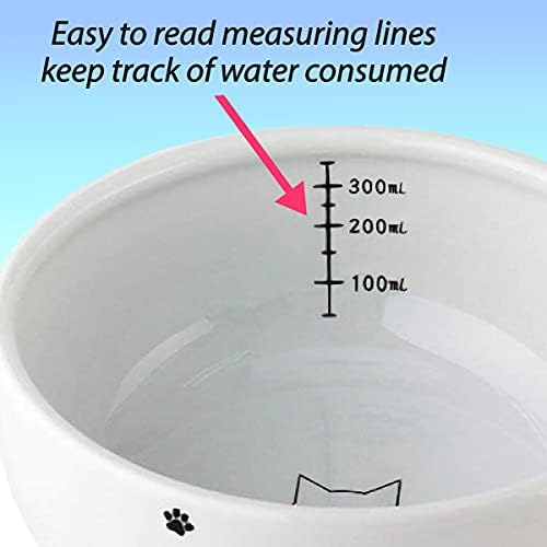 Necoichi Ceramic Elevated Cat Food & Water Bowl Set (Cats, Regular) - Image 4