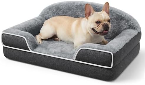 Orthopedic Dog Bed for Small to Medium Dogs, 30"x20" Dog Couch Bed by TRAHOME