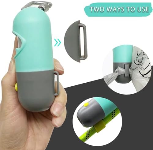 YUCHIYA Dog Poop Bag Holder Dispenser with LED Flashlight(Crystal Blue) - Image 5