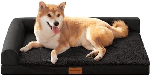 Patas Lague Orthopedic Medium Dog Bed Washable Pet Sofa Bed 30''X20''Black by PatasLague