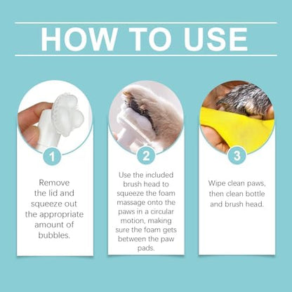 Dog Paw Cleaner Foam with Silicone Brush for Dogs & Cats - Image 2