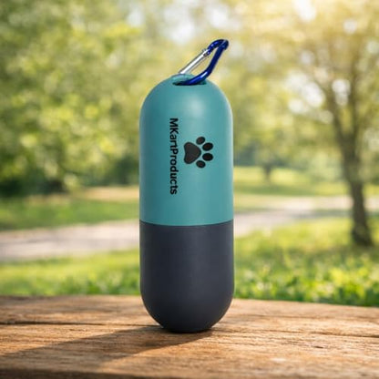 Portable Dog Poop Bag Dispenser with LED Flashlight, Refillable Waste Bag Holder with Carabiner Clip (Dark Gray) - Image 5