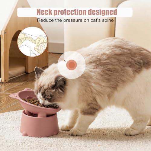 Raised Slow Feeder Cat Bowl, Silicone Elevated Tilted Cat Slow Feeder Bowl - Image 4