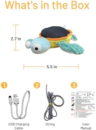 Puffluv Flapping Cat Toy,Can NOT Fly Interactive Auto Beating Arms & Chirping 3 Modes, USB Charging with Catnip,Rechargeable Mimic Sea Turtle for Indoor Kitten No Boredom-Type C - Image 6
