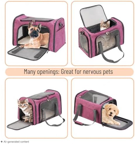 Mr. Pen- Pet Carrier, 17.5" x 11.2" x 11.5", Medium Size, Pink - Image 6