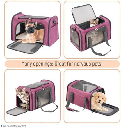Mr. Pen- Pet Carrier, 17.5" x 11.2" x 11.5", Medium Size, Pink - Image 6