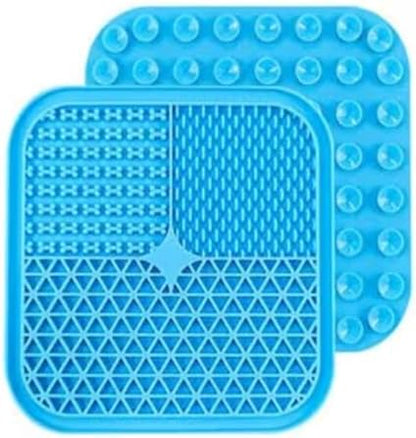 Dog, cat Silicone Food Grade Licking mat Slow Feeder Great for Yogurt,Peanut Butter Cold Smear Treats (Black, Medium) - Image 6