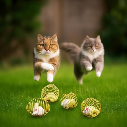 Jecery 5 Pcs Cat Toys Spring,Yellow Mouse,Yellow - Image 5