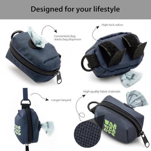 Dog Waste Bag Dispenser, Poop Bag Holders for Leashes, Dark Blue - Image 2