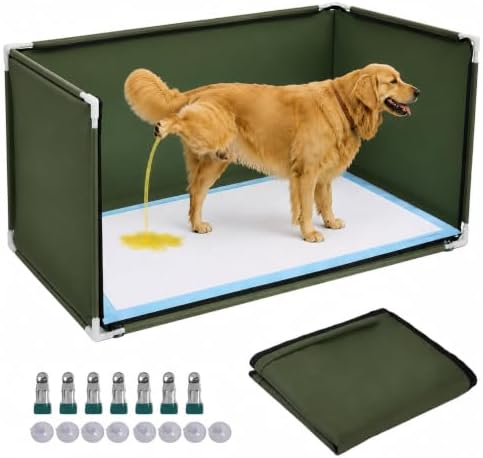 Dog Pee Pad Holder with High Walls,Waterproof Puppy Litter Box,Foldable Indoor Dog Potty,No Spill Pet Toilet for Large Dogs, Easy Clean,Army Green,XL by Unknown