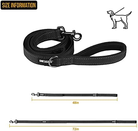 OneTigris No-Pull Dog Leash with Handle for Medium Large Dogs (Black, 4FT) - Image 2