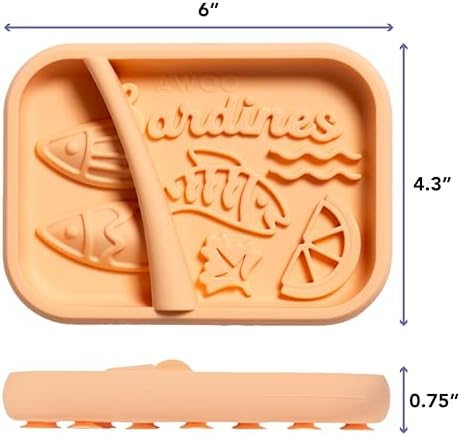 Awoo Sardina - Silicone Lick Mat + Slow Feeder for Cats & Small Dogs - Non-Slip Design with Suction Cups - Dishwasher Safe Pet Dish - Extends Mealtime and Reduces Anxiety - for Wet & Dry Food (Melon) - Image 2
