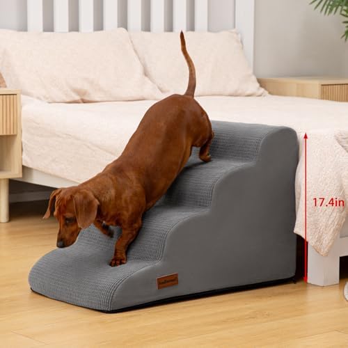 Aodisman Dog Steps for Bed or Couch,4-Step Pet Stairs Ramp for Small Dogs - Image 5