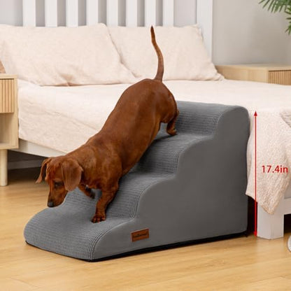 Aodisman Dog Steps for Bed or Couch,4-Step Pet Stairs Ramp for Small Dogs - Image 5
