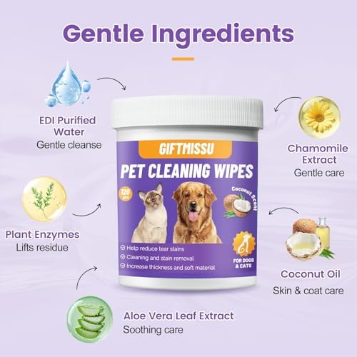 Pet Eye Wipes for Dogs & Cats, 120 Count Dog Tear Stain Remover Wipes - Image 3