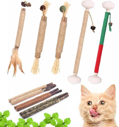 Natural Silvervine Sticks Cat Toys, 11 Pack Natural Catnip Chew Toys by Unknown