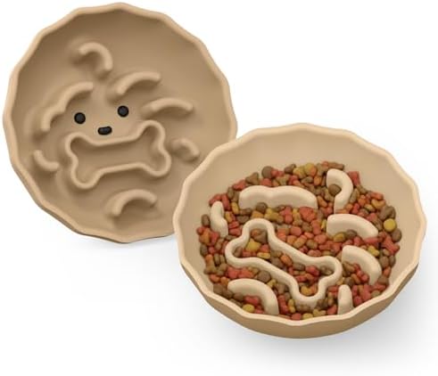 Slow Feeder Dog Bowls Made of Premium Food-Grade Silicone by Lunabear