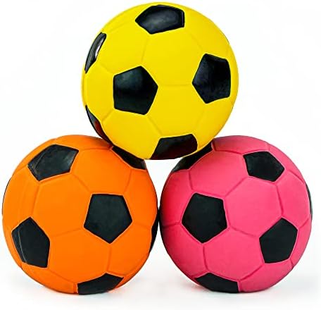 CHIWAVA 3PCS 2.7'' Squeak Latex Dog Toy Football Fetch Ball for Medium Dogs - Image 3