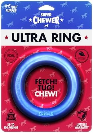 Tuff Pupper SuperChewer Tough Dog Ring Toy | Lifetime Replacement | Strong Natural Rubber | Chew Toys for Aggressive Chewers | Durable Tug Play | Strong Dog Ring Toy | Large Breed Tested - Image 5