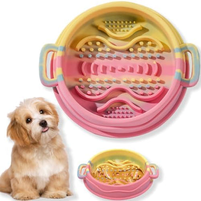 Silicone Slow Feeder Dog Bowls - Anxiety Relief Dog Lick Bowl Dog Slow Feeder Bowl for Puppy Small Dog & Cat by YUZI