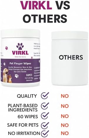 Pet Finger Wipes for Dogs & Cats – Ear, Eye and Teeth Cleaning Wipes – Alcohol-Free, Fragrance-Free, Plant-Based Grooming Wipes for Sensitive Pets – 60 Count - Image 5