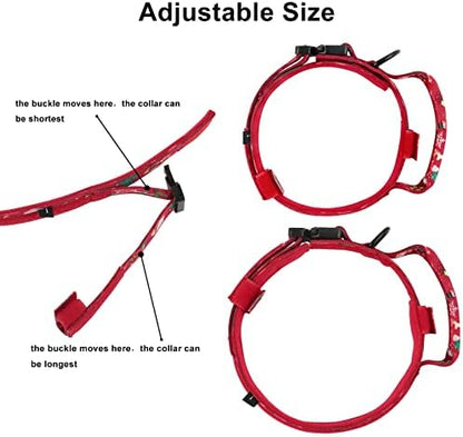 DAGANXI Christmas Tactical Dog Collar, Adjustable Military Training Nylon Dog Collar with Control Handle and Metal Buckle for Medium and Large Dogs, with Patches and Airtags Case (L, Christmas red) - Image 3