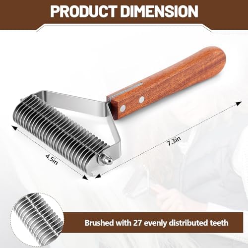 Abbylike Livestock Shedding Comb, Grooming Dematting Brush, 1-sided - Image 2