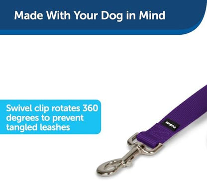 PetSafe Nylon Dog Leash - Strong, Durable, Traditional Style Leash with Easy to Use Bolt Snap - 1 in. x 6 ft., Deep Purple - Image 2