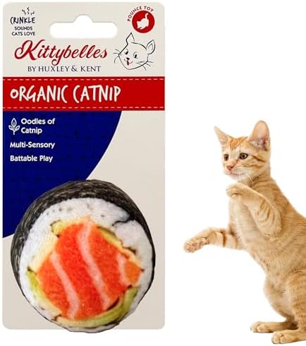 Huxley & Kent Plush Crinkle Catnip Cat Toy, Classic Sushi by HuxleyKent