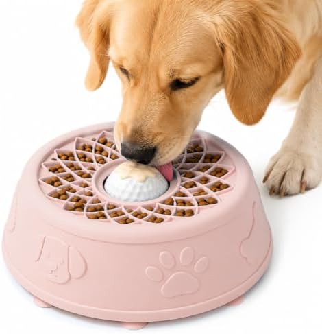 2-in-1 Slow Feeder Dog Bowl & Lick Mat with Rolling Ball for Dogs&Cats by Unknown