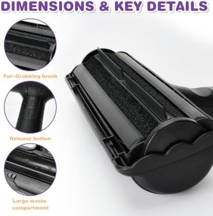 kissleaf Reusable Lint Roller, Portable, for Pet Hair on Couch & Car, Black - Image 3