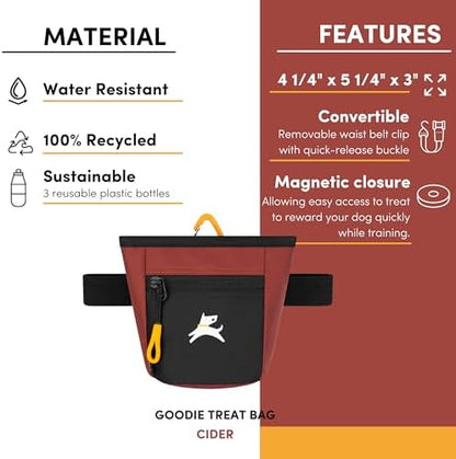 OllyDog, Goodie Treat Bag, Dog Treat Training Pouch | Magnetic Closure | 3 Ways to Wear | Hands-Free Waist Belt | Water-Resistant Recycled Vegan Fabric (Cider) - Image 6