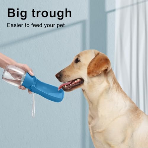 Portable Dog Water Bottle for Walking – 19oz / 12oz Foldable Pet Water Dispenser for Puppies, Medium & Large Dogs – Leak Proof Travel Water Bowl for Small Animals Dog Accessories(12OZ Dark Blue) - Image 6
