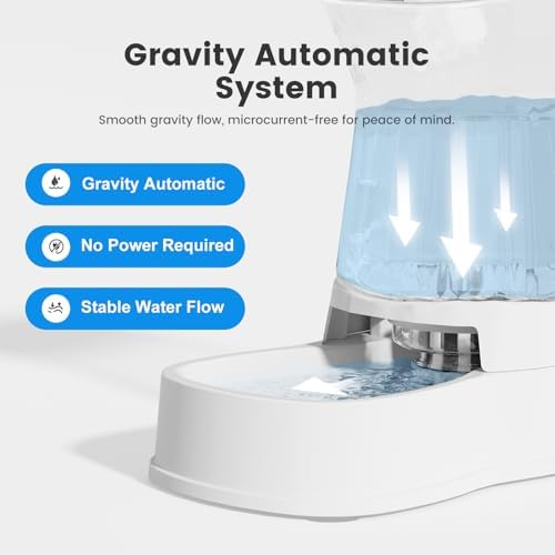 Gardner Pet 1.0Gal Gravity Automatic Dog Water Bowl Dispenser 100% BPA Free(White) - Image 2
