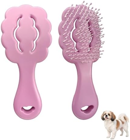 Cloud-Shaped Soft Bristle Small Dog Brush, Puppy Essentials (Purple) by PetJoyHaven
