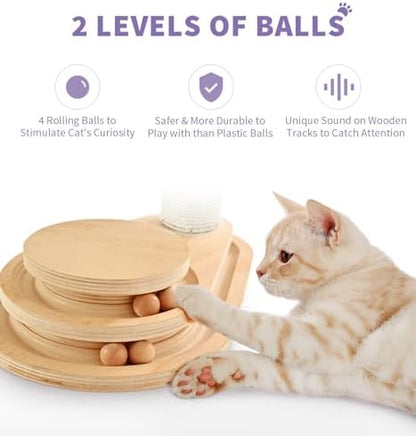 Made4Pets Kitten Toy Scratching Post for Indoor Cats with Ball Track - Image 3